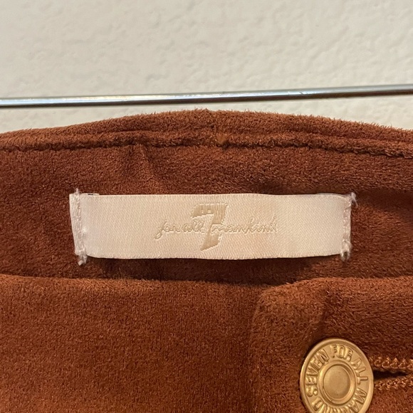 7 For All Mankind The Sueded Skinny Legging Pants, Stretch, Bohemian, Rust Color - Picture 7 of 9